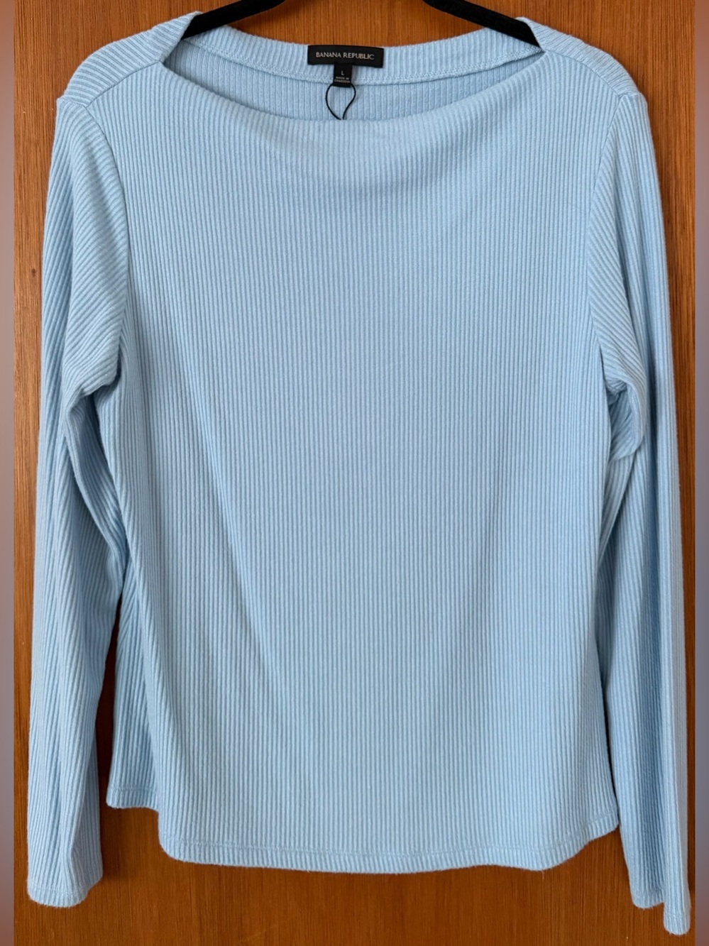 Banana Republic Pale Blue Ribbed Long Sleeve Top